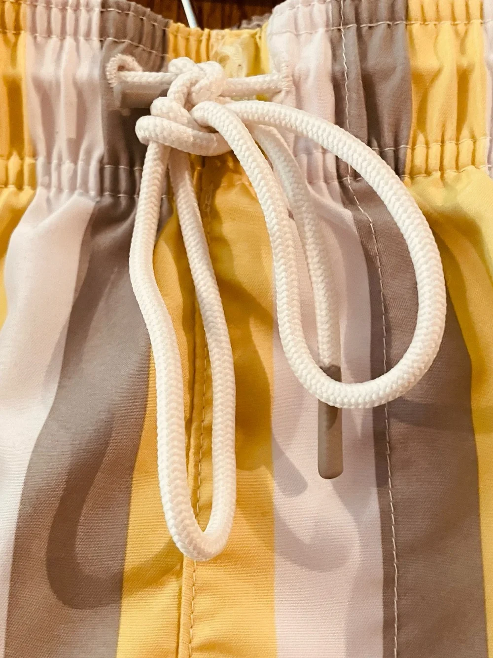 Goodfellow & Co Yellow and Gray Vertical Stripe Swim Trunks